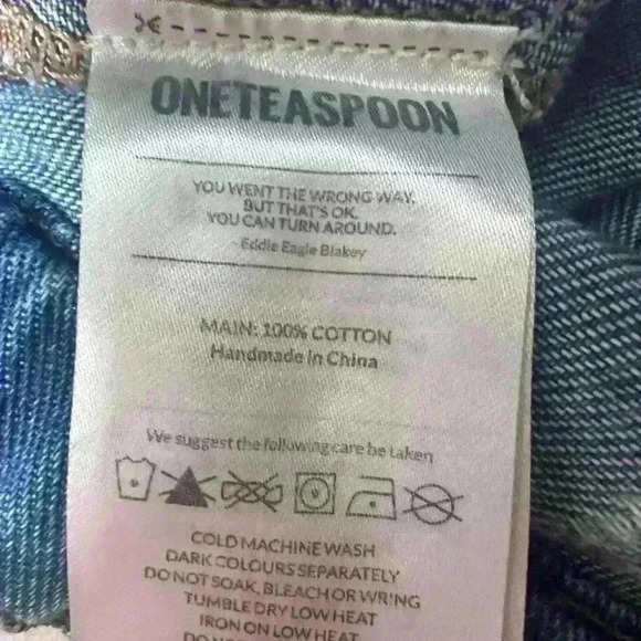 One Teaspoon Shabbies Drawstring Boyfriend Jeans Size M 🩵 - Picture 6 of 6